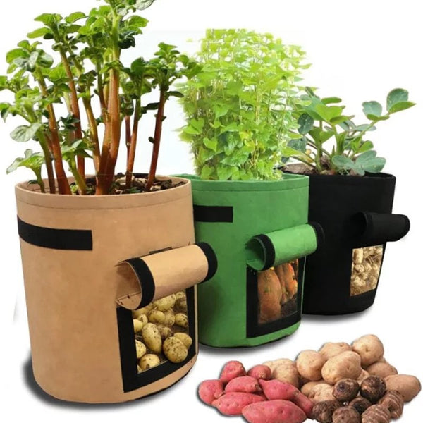 3 Size Felt Plant Grow Bags Nonwoven Fabric Garden Potato Pot Greenhouse Vegetable Growing Bags Moisturizing Vertical Tools