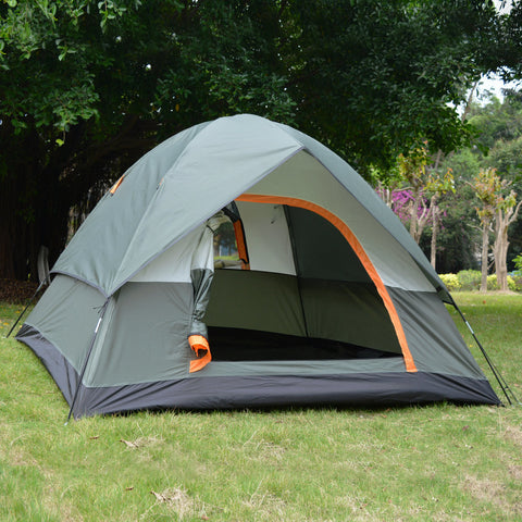 Outdoor Camping Tent Upgraded Waterproof Double Layer 3-4 Person Travelling Fishing Hiking Sun Shelter 200x200x130cm