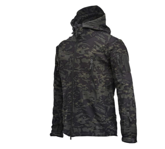 Big Size Men Camouflage Jacket Shark Soft Shell Military Tactical Jacket Men Waterproof Warm Windbreaker US Army Clothing