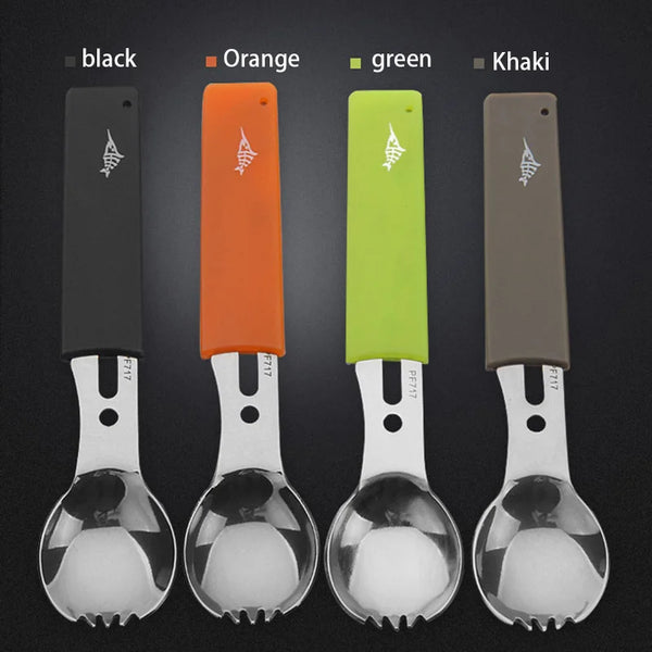 Multifunctional Camping Cookware Spoon Fork Bottle Opener Portable Tool Safety & Survival Durable Stainless Steel Survival kit