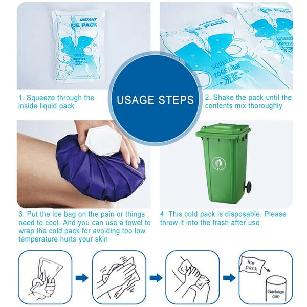 Outdoors Instant Cold Ice Pack For Cooling Therapy Emergency Food Storage Pain Relief Safety Survival Outdoor Tool