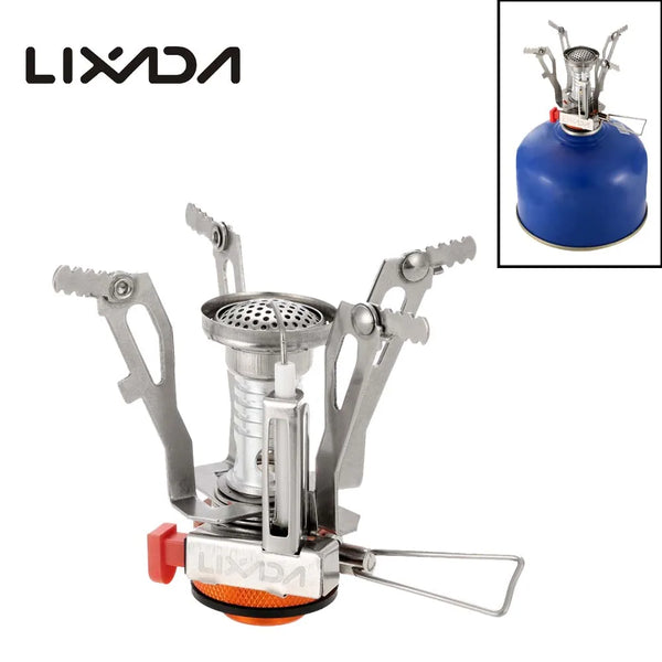 Lixada Gas Stove Lightweight Mini Pocket Cooking Grill Foldable Camping Gas Burner 3000W Outdoor Survival Cookware Equipment