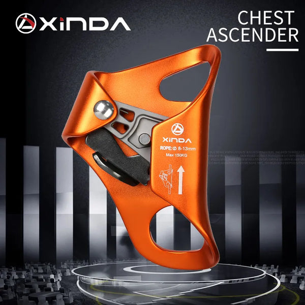 XINDA Outdoor Camping Rock Climbing Chest Ascender Safety Rope Ascending Anti Fall Off Survival Vertical Rope Climbing Equipment
