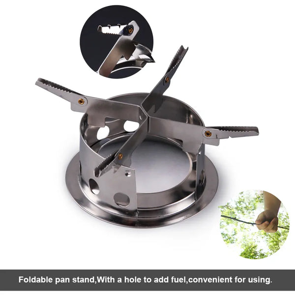 APG Folding wood gasifier Stainless Steel Solidified Alcohol Stove Backpacking Survival Firewood Burning Cooking System