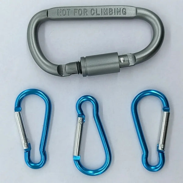 Tactical D Keychain Shape Hook Buckle Clip Climbing Army Carabiner Hanging fit Outdoor Silver camping survival edc