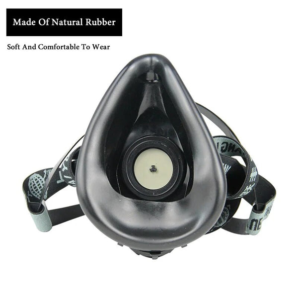 Black Half Face Gas Mask Respirator Natural Rubber Work Safety Mask For Polishing Welding Pesticide Spraying Breath Protection