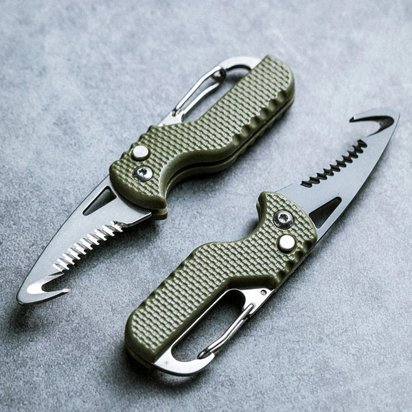 Portable Multifunctional Knife Stainless Serrated Hook Open Express Parcel Small Pocket Box/Strap Cutter Emergency Survival Tool