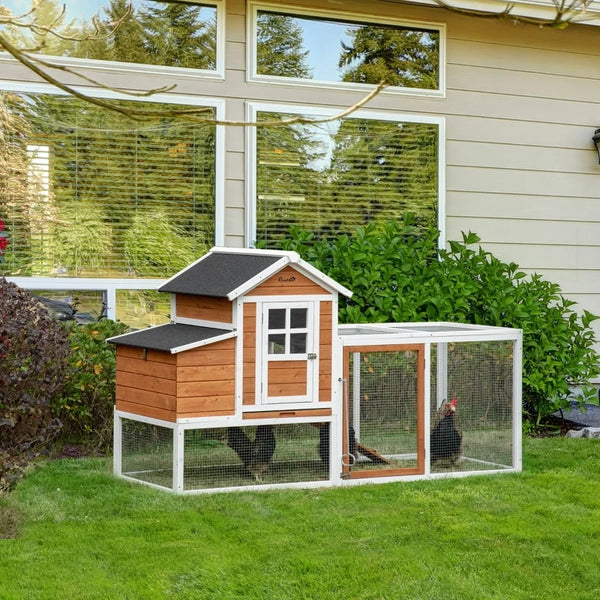 Weatherproof Outdoor Chicken Coop with Nesting Box, Hen House with Removable Bottom for Easy Cleaning, Weatherproof Poultry Cag