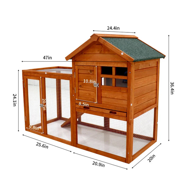 Deluxe Wooden Chicken Coop Hen House Rabbit Wood Hutch Poultry Cage Habitat For outdoor backyard gardens