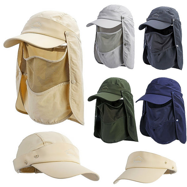 Quick-dry Sun Protection UV Fisherman Hat Foldable Windproof Sun Visor Hat for Fishing Camping Hiking