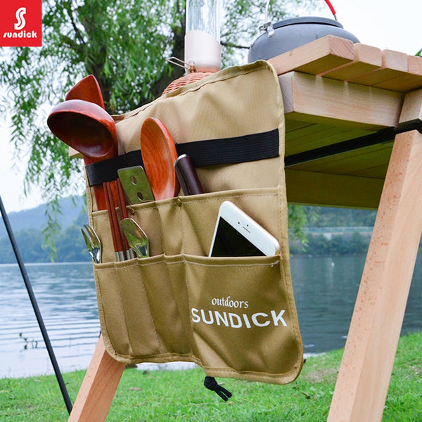 900D Oxford Cloth Outdoor Camping Picnic Tableware Storage Bag Portable Barbecue Cutlery Organizer Hanging Holder Bags