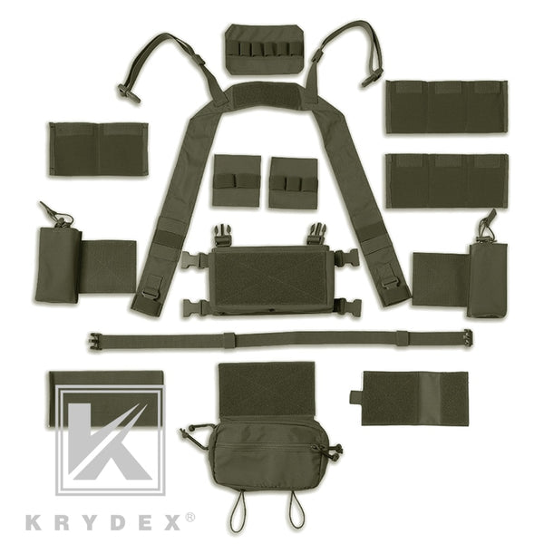 KRYDEX MK3 Modular Tactical Chest Rig Chassis Spiritus Airsoft Hunting Military Tactical Carrier Vest w/ 5.56 223 Magazine Pouch