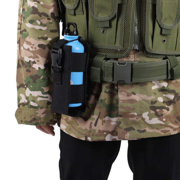 600D Nylon Tactical Molle Water Bottle Pouch Military Canteen Cover Holster Outdoor Travel Kettle Bag Sport Waist Bag Equipment