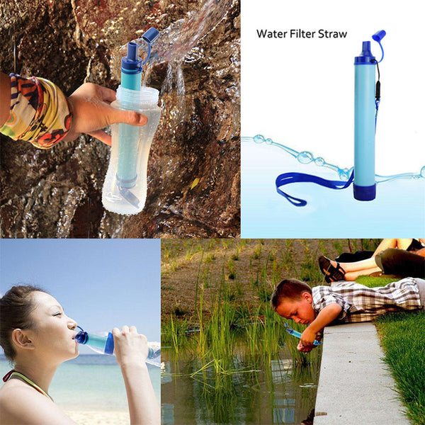 Outdoor Water Purifier Camping Hiking Emergency Life Survival Portable Purifier Water Filter Filtration Straws
