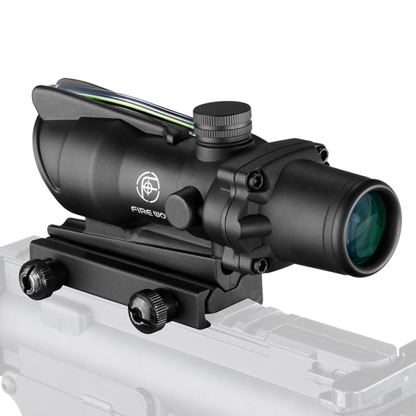Fire Wolf  4X32 Tactical Rifle Scope Real Fiber Optics Green Red Dot Illuminated Etched Reticle hunting Optical Vision Rifle