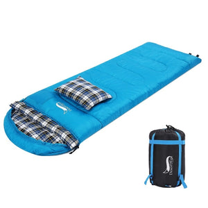 Desert&amp;Fox Soft Flannel Sleeping Bags with Pillow for Adult Kids Winter Sleeping Bag Warm Lining Hiking Camping Bags with Sack