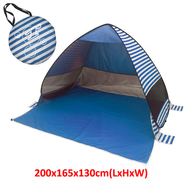 Outdoor Automatic Tent Instant Pop up Camping Tent Portable Travel Beach Tent Anti UV Shelter Fishing Hiking Picnic Silver X88B