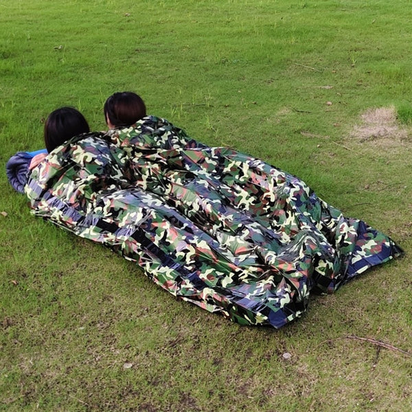 2 person Thermal Hiking Sleeping Bag Outdoor Adventure Sleeping Blanket Camping Bag PET Film Survival Tool