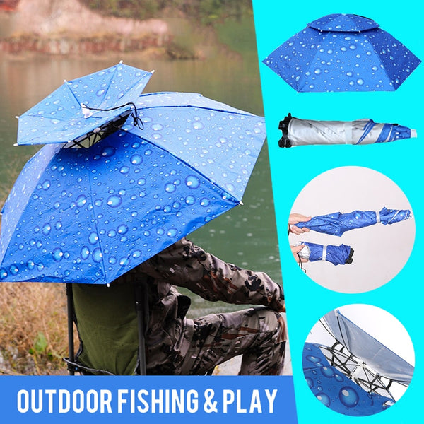 Foldable Sunscreen Umbrella Hat Outdoor Sport Umbrella Hat Hiking Camping Fishing Cap Headwear Cap Head Hats Camouflage