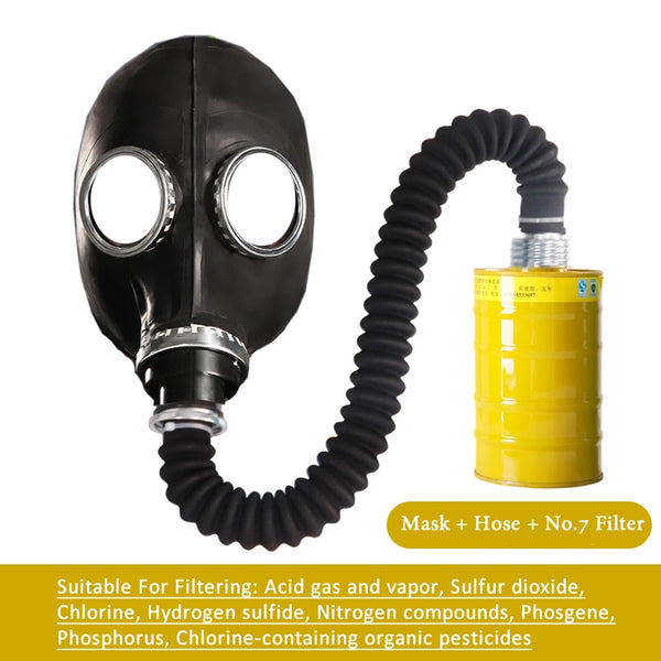 New 64 Type Multipurpose Black Gas Full Mask Respirator Painting Spray Pesticide Natural Rubber Mask Chemical Prevention Mask