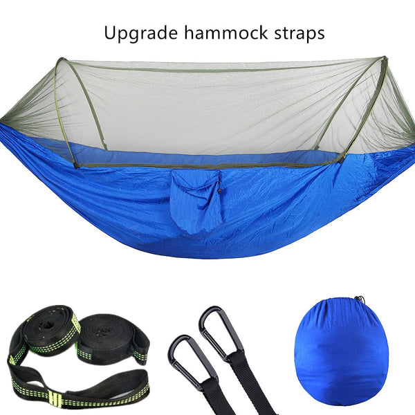 2022 Camping Hammock with Mosquito Net Pop-Up Light Portable Outdoor Parachute Hammocks Swing Sleeping Hammock Camping Stuff