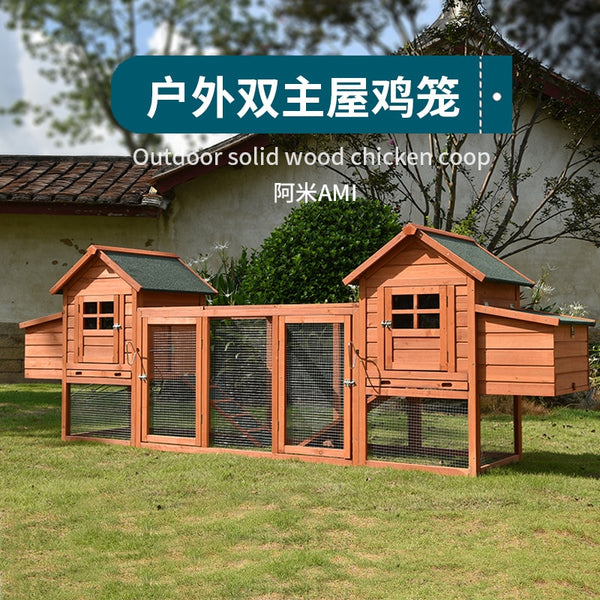 Chicken Cage House Chicken House Pigeon Rabbit Cage Household Large Outdoor Wooden Breeding Cat Nest Rabbit Cage Tray Solid Wood