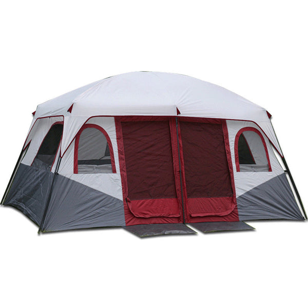 Ultralarge 4-6/8-12 Person Camping Tent Two Living Rooms Large Family Party Tent Outdoor Travel Marquee Tent 2 Door 6 Window