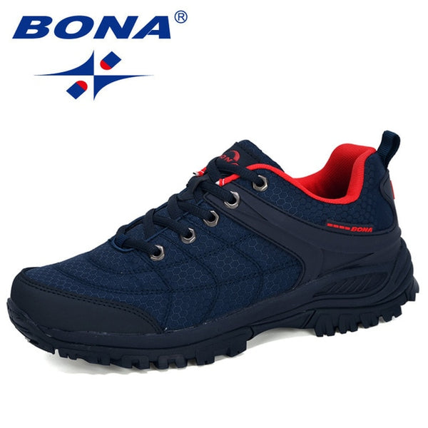 BONA Hiking Shoes Man Nubuck Leather Mesh Outdoor Men Sneakers Climbing Shoes Men Sport Shoes Trendy - Sekhmet of Survival