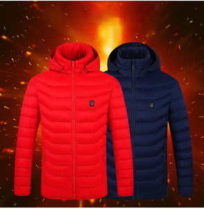 Electric Heated Jackets Vest USB Electric Heating Hooded Cotton Coat