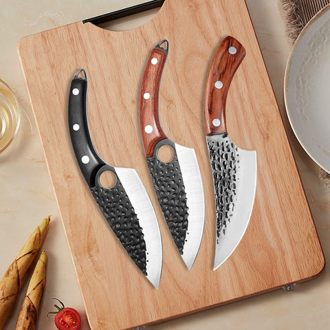 5.5" Forged Boning Kitchen Knife Stainless Steel Serbian Meat Cleaver Fish Butcher Outdoor Survival Camping Hunting Chef Knife - Sekhmet of Survival