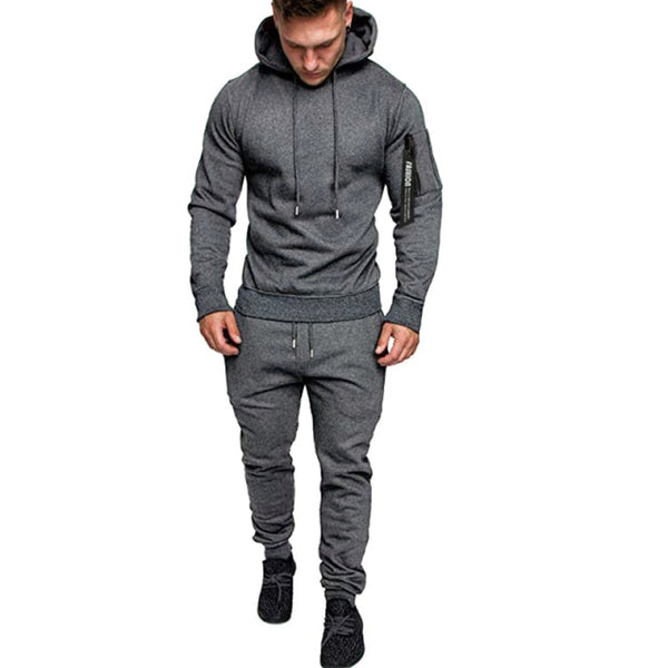 2 Pieces Tracksuit Men Hoodie Sets Camouflage Tactical Sweat Top and Jacket Pants