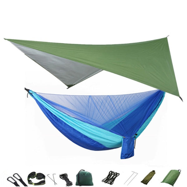 Camping Hammock Mosquito Net and Hammock Canopy Portable Nylon Hammock Rain Fly Tree Straps for Hiking Camping Survival Travel - Sekhmet of Survival