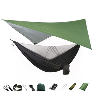 Camping Hammock Mosquito Net and Hammock Canopy Portable Nylon Hammock Rain Fly Tree Straps for Hiking Camping Survival Travel - Sekhmet of Survival