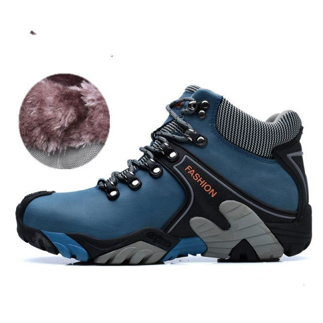 High quality Blue  Hiking Shoes Outdoor Trekking Boots Big Size 46