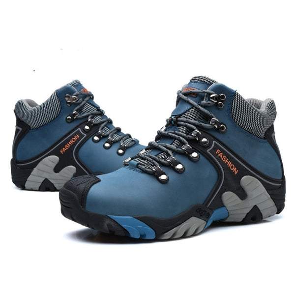 High quality Blue  Hiking Shoes Outdoor Trekking Boots Big Size 46