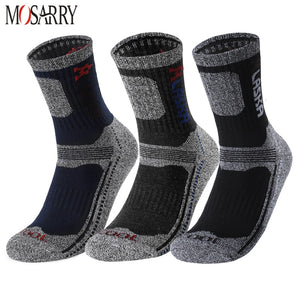 3 Pairs/Set Winter Men Socks Thicken Thermal  Cotton+Polyester Sports Socks Towel Bottom Climbing Hiking Riding Male Socks