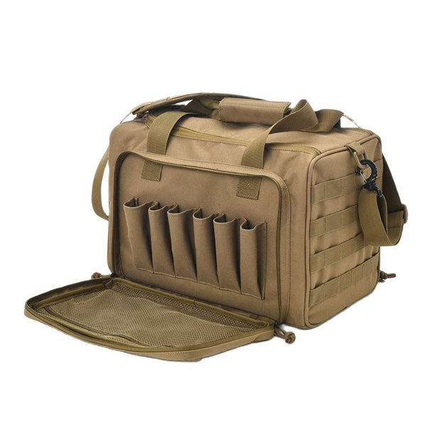 Tactical Range Bag Molle System 600D Waterproof Gun Shooting Pistol Case Pack Khaki