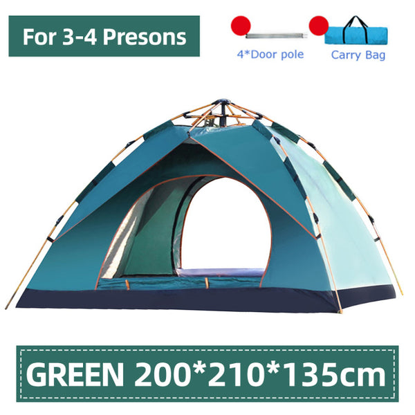 5-6 Person Automatic Speed-open Beach Tent Double Deck Tent Camping Tent With Mesh Portable Backpack Tent Suitable For Hiking