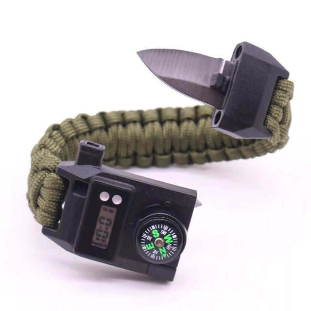 Outdoor Survival Multi-Function Men Watch Bracelets For Women Mountaineering Cycling Lifeline Rope Compass Whistle Emergency